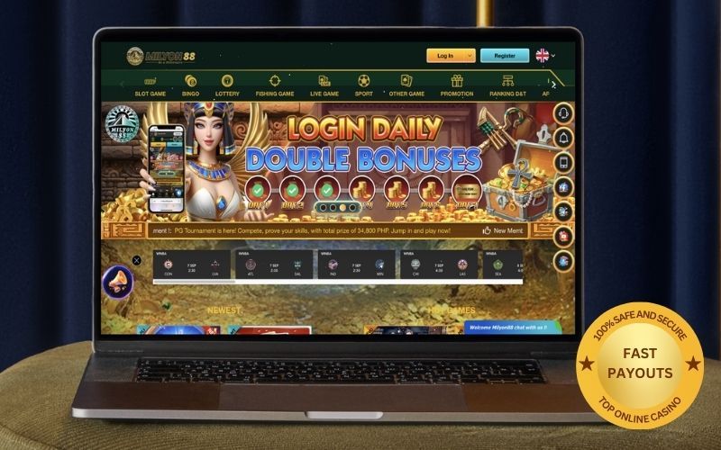 Milyon88 Casino on a laptop screen