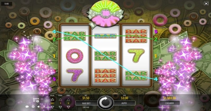 Play in Dollars to Donuts Slot Online from Rival Gaming for free now | www.taxlawgeek.com